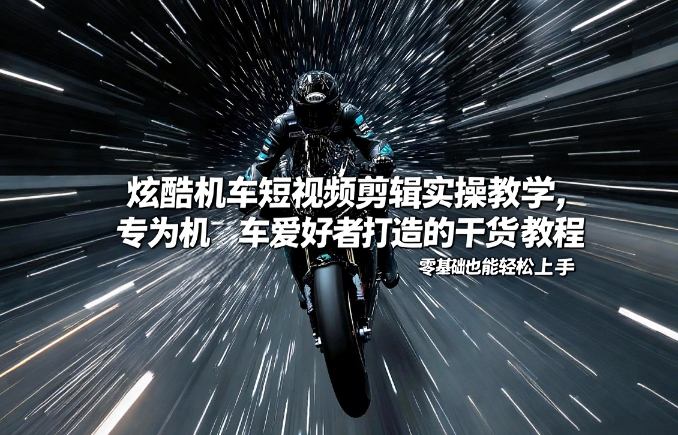 炫酷机车短视频剪辑实操教学，专为机车爱好者打造的干货教程，零基础也能轻松上手-轻创星球网