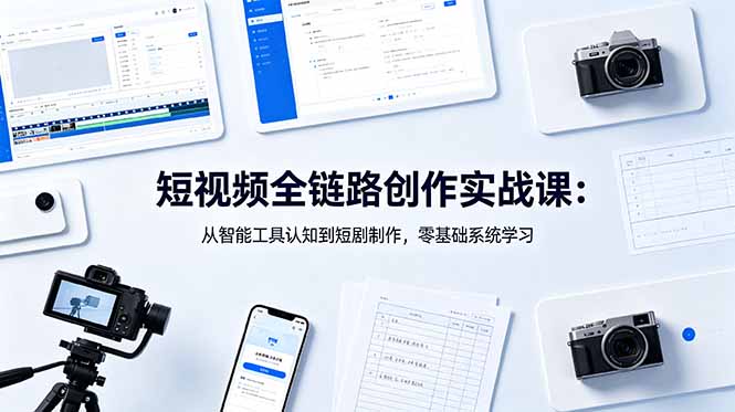 短视频全链路创作实战课：从智能工具认知到短剧制作，零基础系统学习-轻创星球网