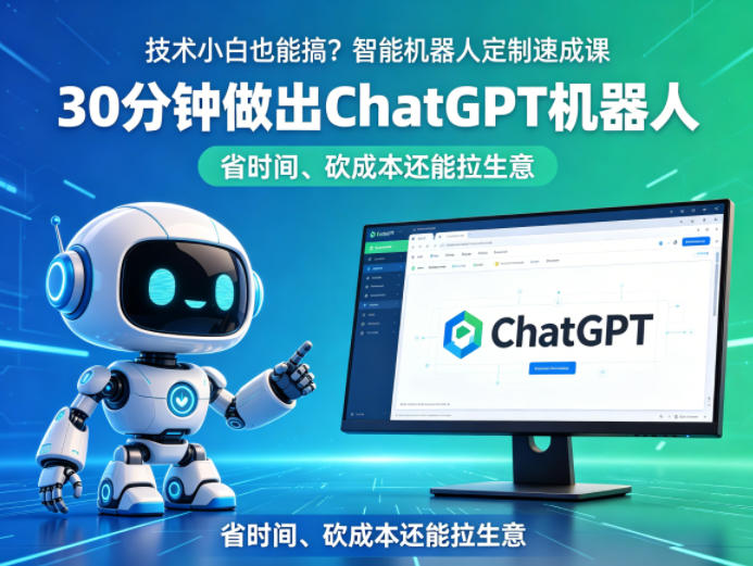 技术小白也能搞？智能机器人定制速成课，30分钟做出ChatGPT机器人，省时间、砍成本还能拉生意-轻创星球网