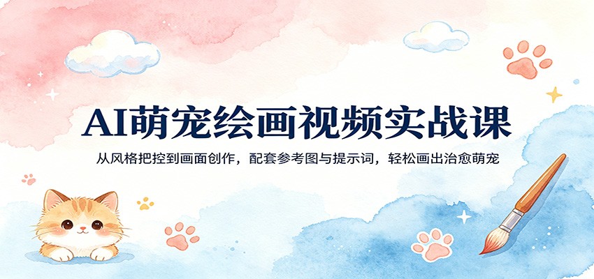AI萌宠绘画视频实战课：从风格把控到画面创作，配套参考图与提示词，轻松画出治愈萌宠-轻创星球网