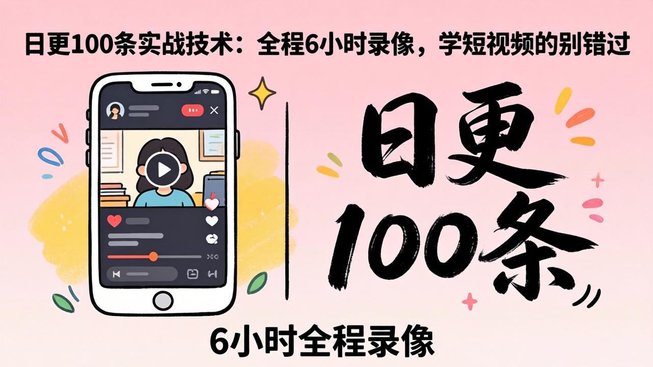 某工作坊东莞2026年4月12线下课：日更100条实战：全程6小时录像，学短视频的别错过-轻创星球网