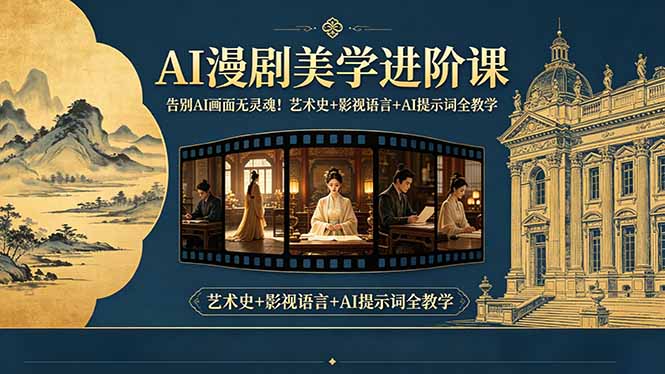 告别AI画面无灵魂！AI漫剧美学进阶课，艺术史+影视语言+AI提示词全教学-轻创星球网