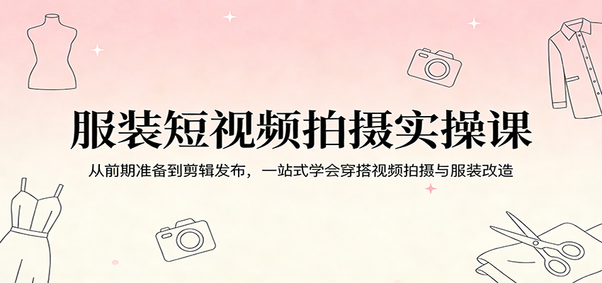 服装短视频拍摄实操课：从前期准备到剪辑发布，一站式学会穿搭视频拍摄与服装改造-轻创星球网
