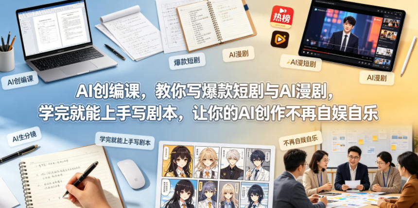 AI创编课，教你写爆款短剧与AI漫剧，学完就能上手写剧本，让你的AI创作不再自娱自乐(更新0521)-轻创星球网