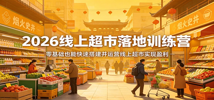 2026线上超市落地训练营，零基础也能快速搭建并运营线上超市实现盈利-轻创星球网