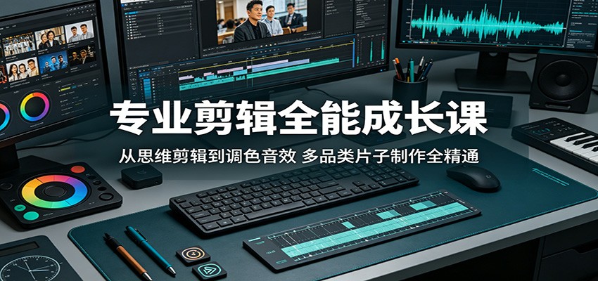 专业剪辑全能成长课：从思维剪辑到调色音效，多品类片子制作全精通-轻创星球网