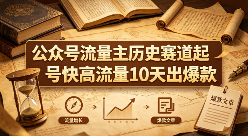 公众号流量主之历史赛道，起号快+高流量，10天就能出爆款！-轻创星球网