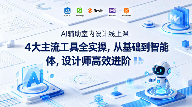 AI辅助室内设计线上课｜4大主流工具全实操，从基础到智能体，设计师高效进阶-轻创星球网