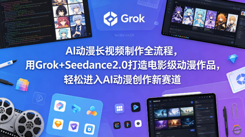 AI动漫长视频制作全流程，用Grok+Seedance2.0打造电影级动漫作品，轻松进入AI动漫创作新赛道-轻创星球网