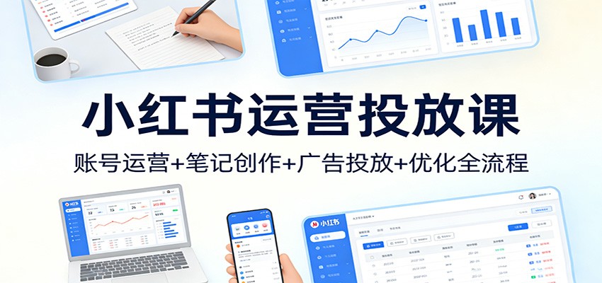 小红书运营投放课：账号运营+笔记创作+广告投放+优化全流程-轻创星球网