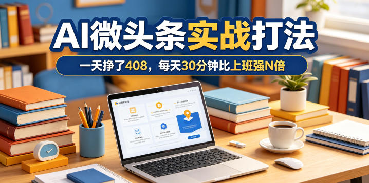 一天挣了408，AI微头条实战打法，每天30分钟比上班强N倍-轻创星球网