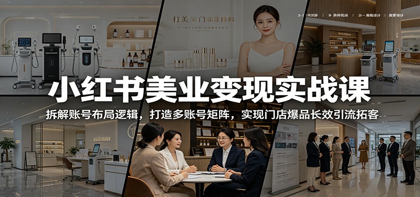 小红书美业变现实战课：拆解账号布局逻辑，打造多账号矩阵，实现门店爆品长效引流拓客-轻创星球网