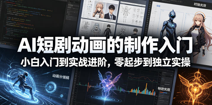 AI短剧动画的制作入门，小白入门到实战进阶，零起步到独立实操-轻创星球网