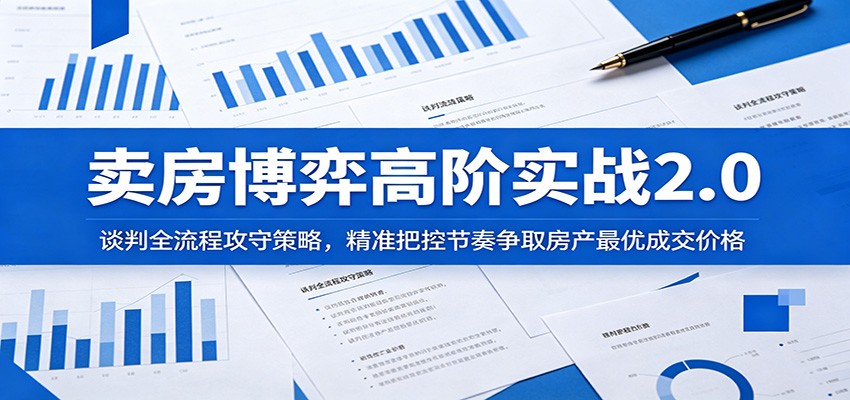 卖房博弈高阶实战2.0：谈判全流程攻守策略，精准把控节奏争取房产最优成交价格-轻创星球网