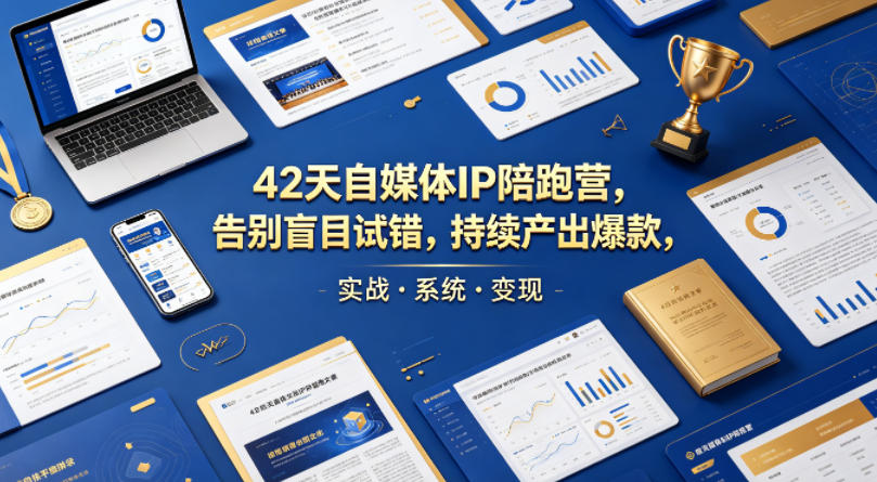 42天自媒体IP陪跑营，告别盲目试错，持续产出爆款，实战·系统·变现(更新2026)-轻创星球网