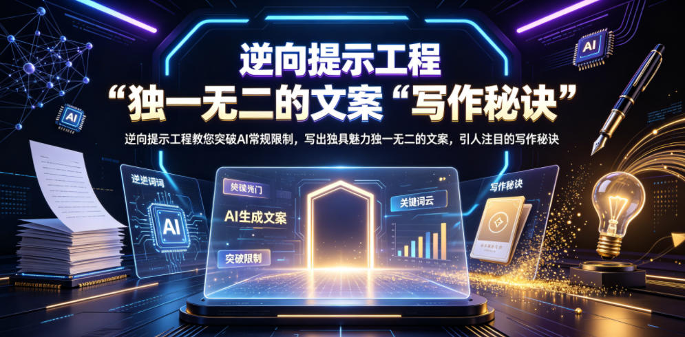 逆向提示工程教您突破AI常规限制，写出独具魅力独一无二的文案，引人注目的写作秘诀【原创双语字幕】-轻创星球网