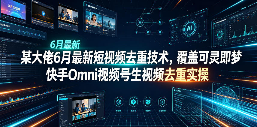 某大佬6月最新短视频去重技术，覆盖可灵即梦快手Omni视频号生视频去重实操-轻创星球网