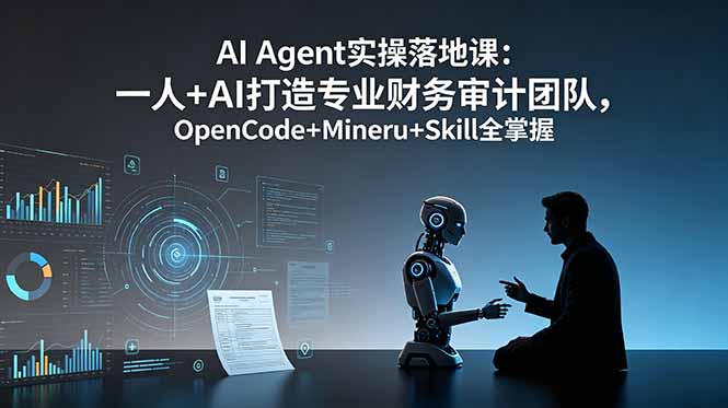 AI Agent实操落地课：一人+AI打造专业财务审计团队，OpenCode+Mineru+Skill全掌握-轻创星球网