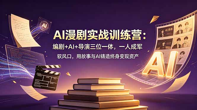AI漫剧实战训练营：编剧+AI+导演三位一体，一人成军 驭风口，用故事与AI铸造终身变现资产-轻创星球网