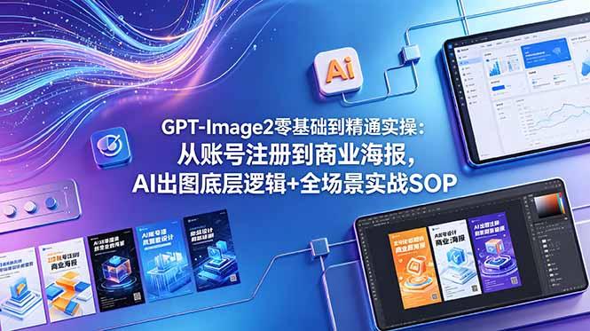 GPT-Image2零基础到精通实操：从账号注册到商业海报，AI出图底层逻辑+全场景实战SOP-轻创星球网