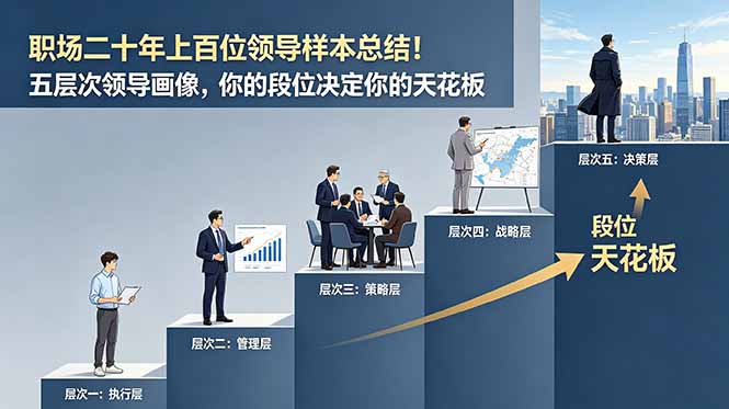 付费文章：职场二十年上百位领导样本总结！五层次领导画像，你的段位决定你的天花板-轻创星球网