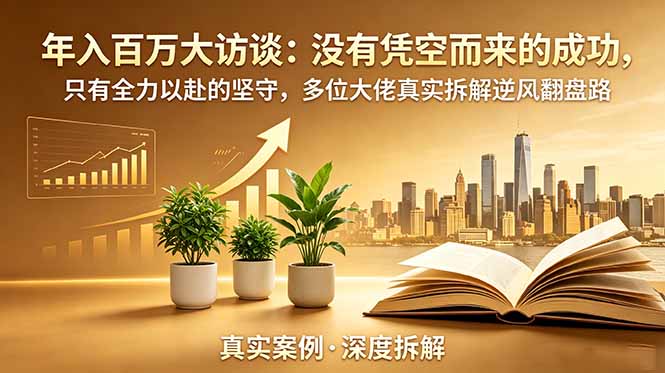 年入百万大访谈-更新：没有凭空而来的成功，只有全力以赴的坚守，多位大佬真实拆解逆风翻盘路-轻创星球网