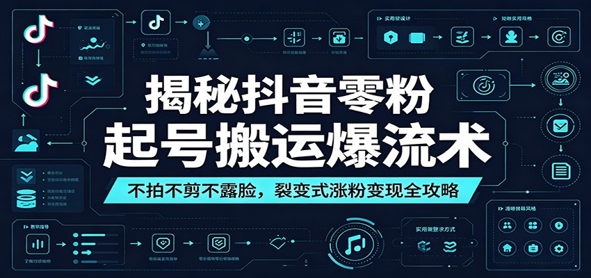 揭秘抖音零粉起号搬运爆流术：不拍不剪不露脸，裂变式涨粉变现全攻略-轻创星球网