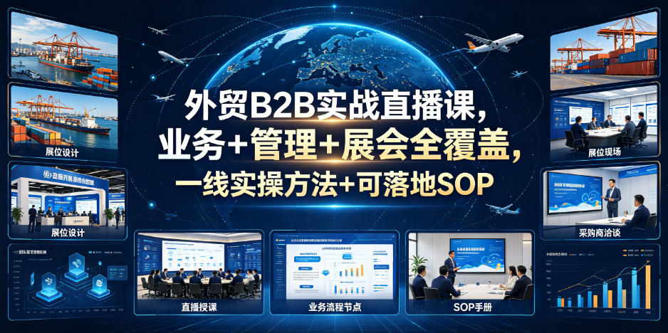 外贸B2B实战直播课，业务+管理+展会全覆盖，一线实操方法+可落地SOP-轻创星球网