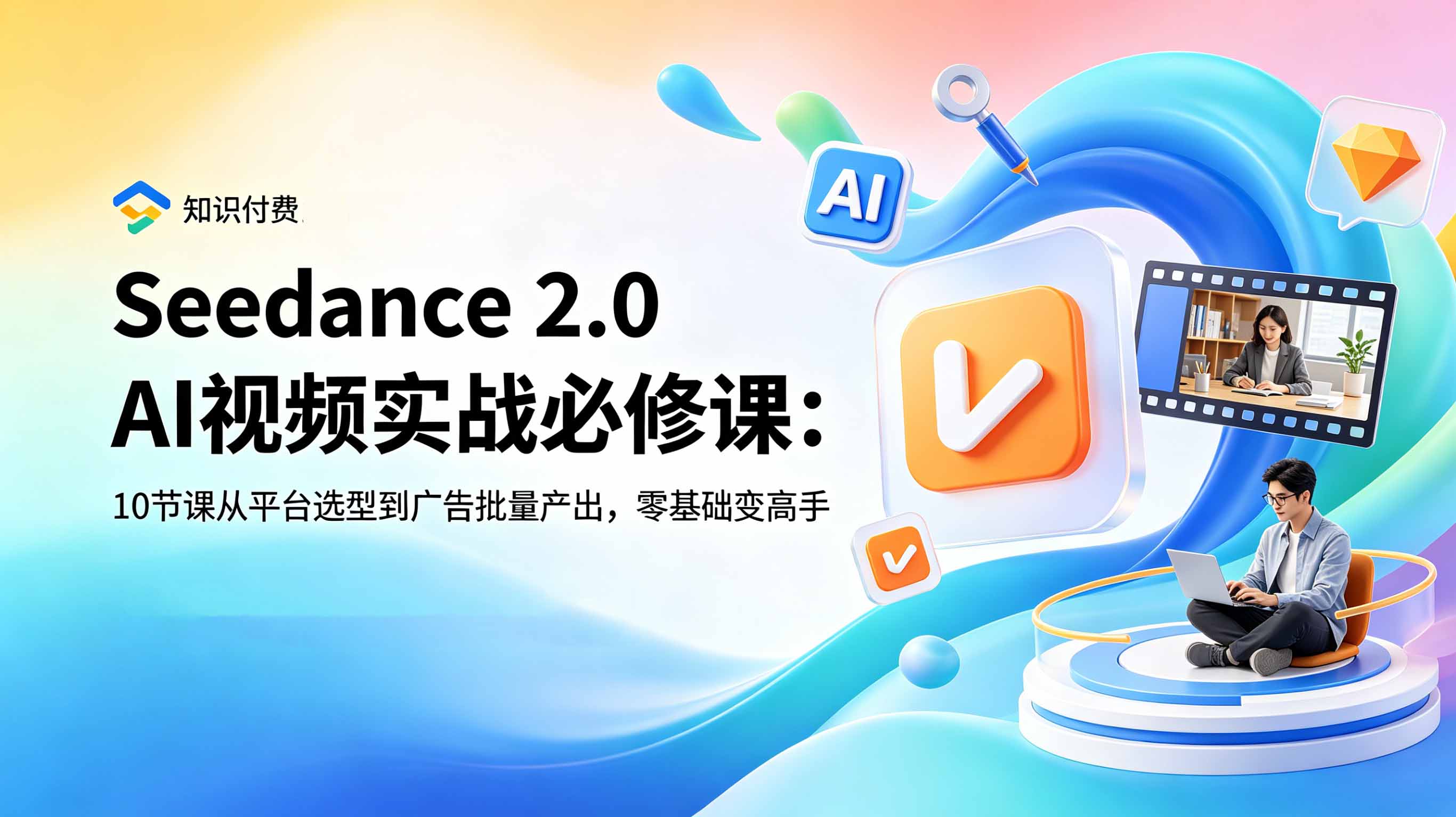 Seedance 2.0 AI视频实战必修课：10节课从平台选型到广告批量产出，零基础变高手-轻创星球网