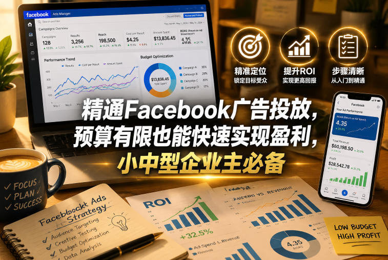 精通Facebook广告投放，预算有限也能快速实现盈利，小中型企业主必备【原创双语字幕】-轻创星球网