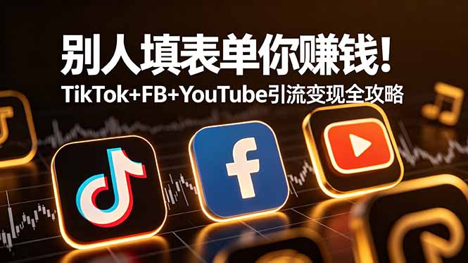 别人填表单你赚钱！TikTok+FB+YouTube 引流变现全攻略【原创双语字幕】-轻创星球网