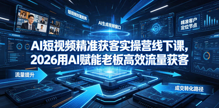 AI短视频精准获客实操营6月10-14号线下课，2026用AI赋能老板高效流量获客-轻创星球网
