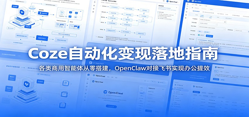 Coze自动化变现落地指南：各类商用智能体从零搭建，OpenClaw对接飞书实现办公提效-轻创星球网