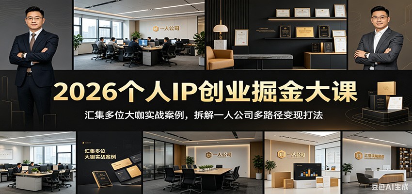 2026个人IP创业掘金大课:汇集多位大咖实战案例,拆解一人公司多路径变现打法-轻创星球网