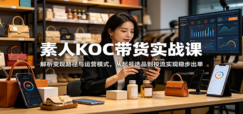 素人KOC带货实战课：解析变现路径与运营模式，从起号选品到投流实现稳步出单-轻创星球网