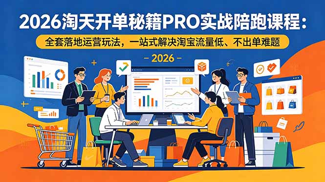 2026淘天开单秘籍PRO实战陪跑课程：全套落地运营玩法，一站式解决淘宝流量低、不出单难题-轻创星球网