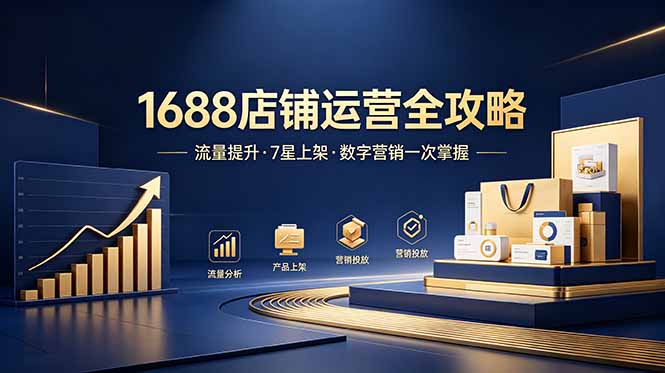 1688店铺没流量？产品上架不到7星？数字营销不会投？全套运营技能一次学(更新6月-轻创星球网