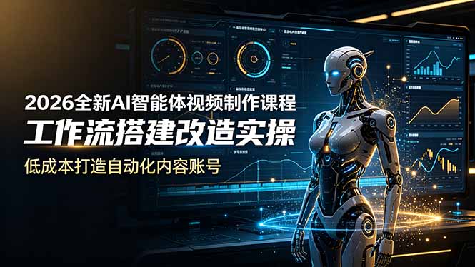 2026全新AI Codex智能体视频制作课程，工作流搭建改造实操，低成本打造自动化内容账号-轻创星球网