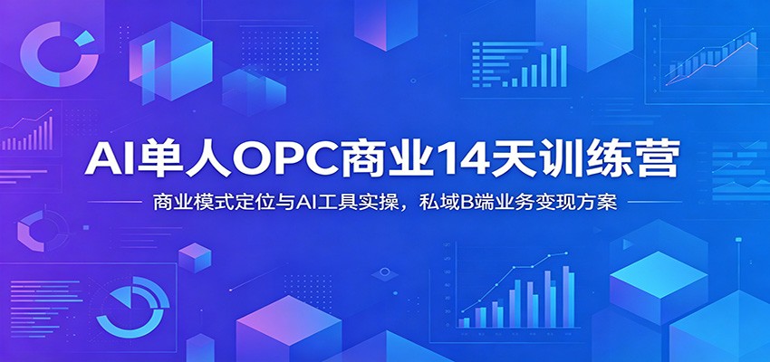 AI单人OPC商业14天训练营：商业模式定位与AI工具实操，私域B端业务变现方案-轻创星球网