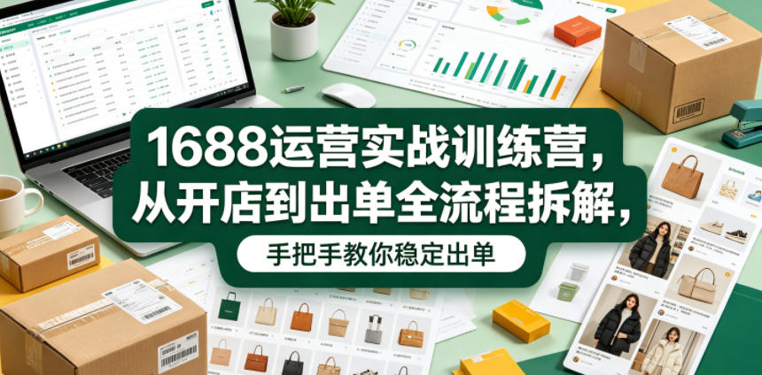 1688运营实战训练营，从开店到出单全流程拆解，手把手教你稳定出单(更新0620)-轻创星球网