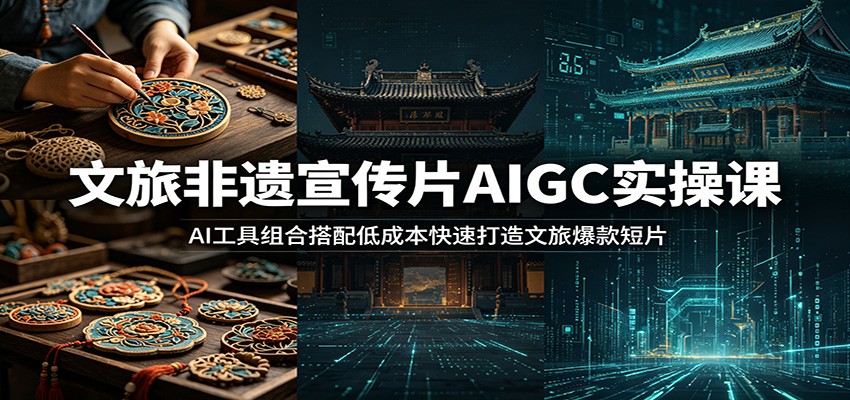 文旅非遗宣传片AIGC实操课：AI工具组合搭配低成本快速打造文旅爆款短片-轻创星球网