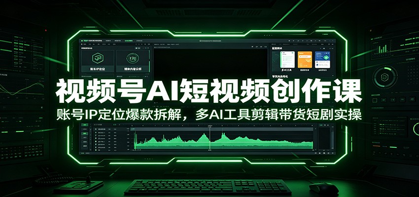 视频号AI短视频创作课：账号IP定位爆款拆解，多AI工具剪辑带货短剧实操-轻创星球网