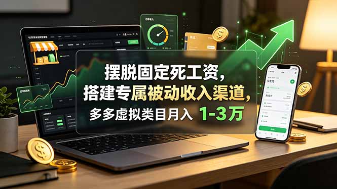 摆脱固定死工资，搭建专属被动收入渠道，多多虚拟类目月入 1-3 万-轻创星球网