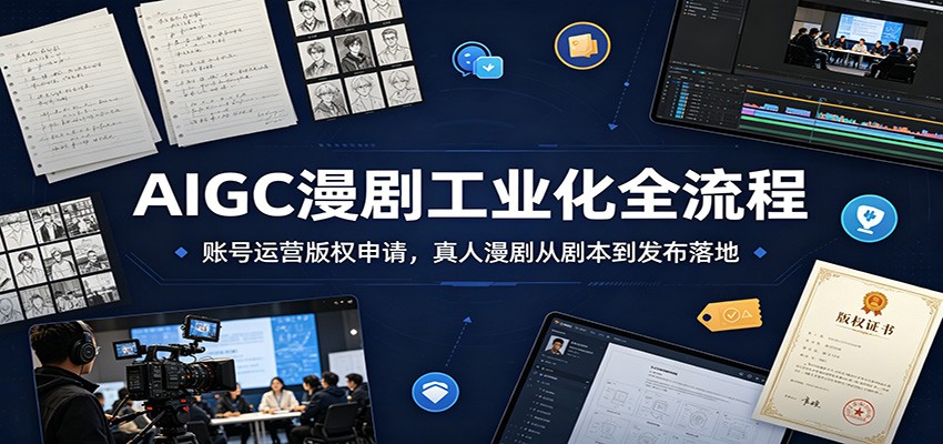 AIGC漫剧工业化全流程：账号运营版权申请，真人漫剧从剧本到发布落地-轻创星球网