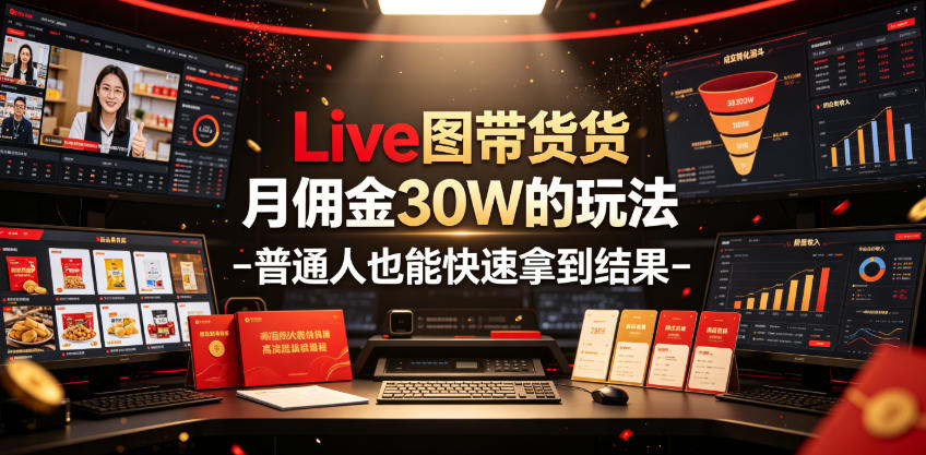 Live图带货月佣金30W的玩法-普通人也能快速拿到结果-轻创星球网