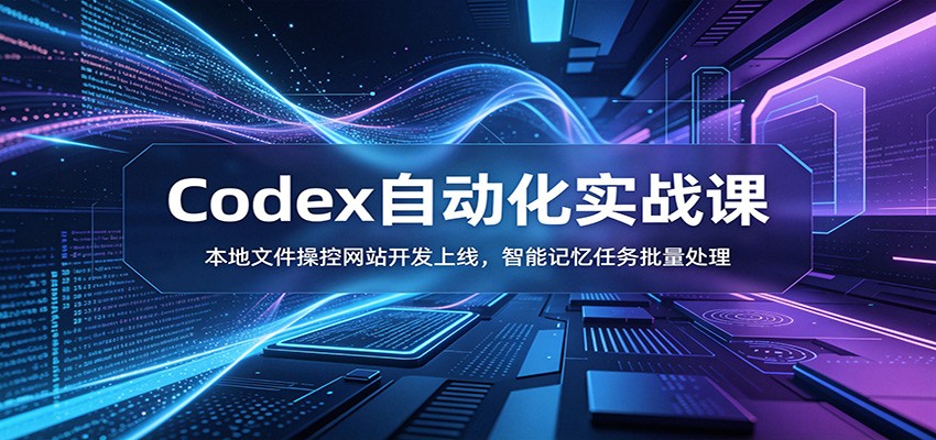 Codex自动化实战课：本地文件操控网站开发上线，智能记忆任务批量处理-轻创星球网