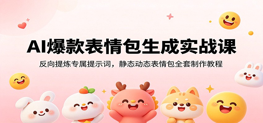 AI爆款表情包生成实战课：反向提炼专属提示词，静态动态表情包全套制作教程-轻创星球网