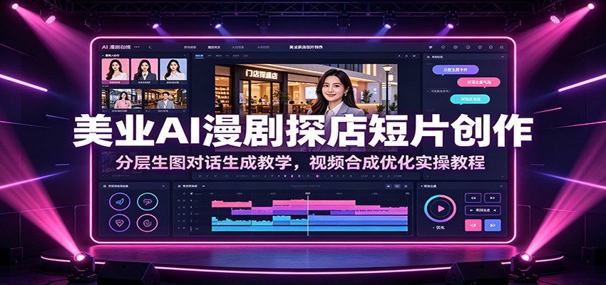 美业AI漫剧探店短片创作：分层生图对话生成教学，视频合成优化实操教程-轻创星球网