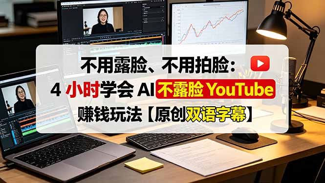不用露脸、不用拍脸：4 小时学会 AI 不露脸 YouTube 赚钱玩法【原创双语字幕】-轻创星球网