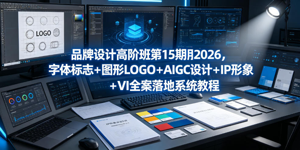 品牌设计高阶班第15期2026，字体标志＋图形LOGO＋AIGC设计＋IP形象＋VI全案落地系统教程-轻创星球网